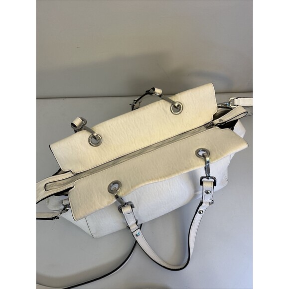 Calvin Klein White Satchel Handbag Silver Hardware Purse - Picture 12 of 15